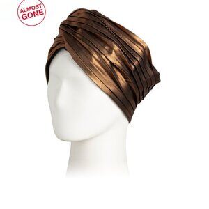 EUGENIA KIM bronze Azra Bronze Metallic Satin Turban Headband